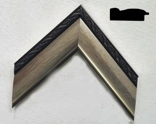 Moldura M140 PLATEADO CON NEGRO